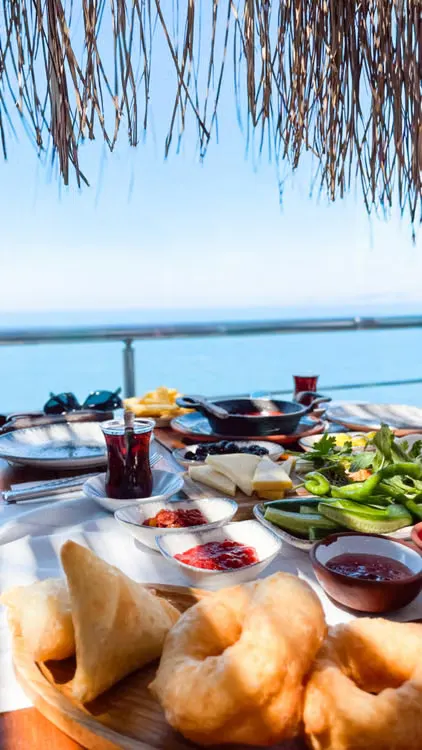Seaside lunch spread